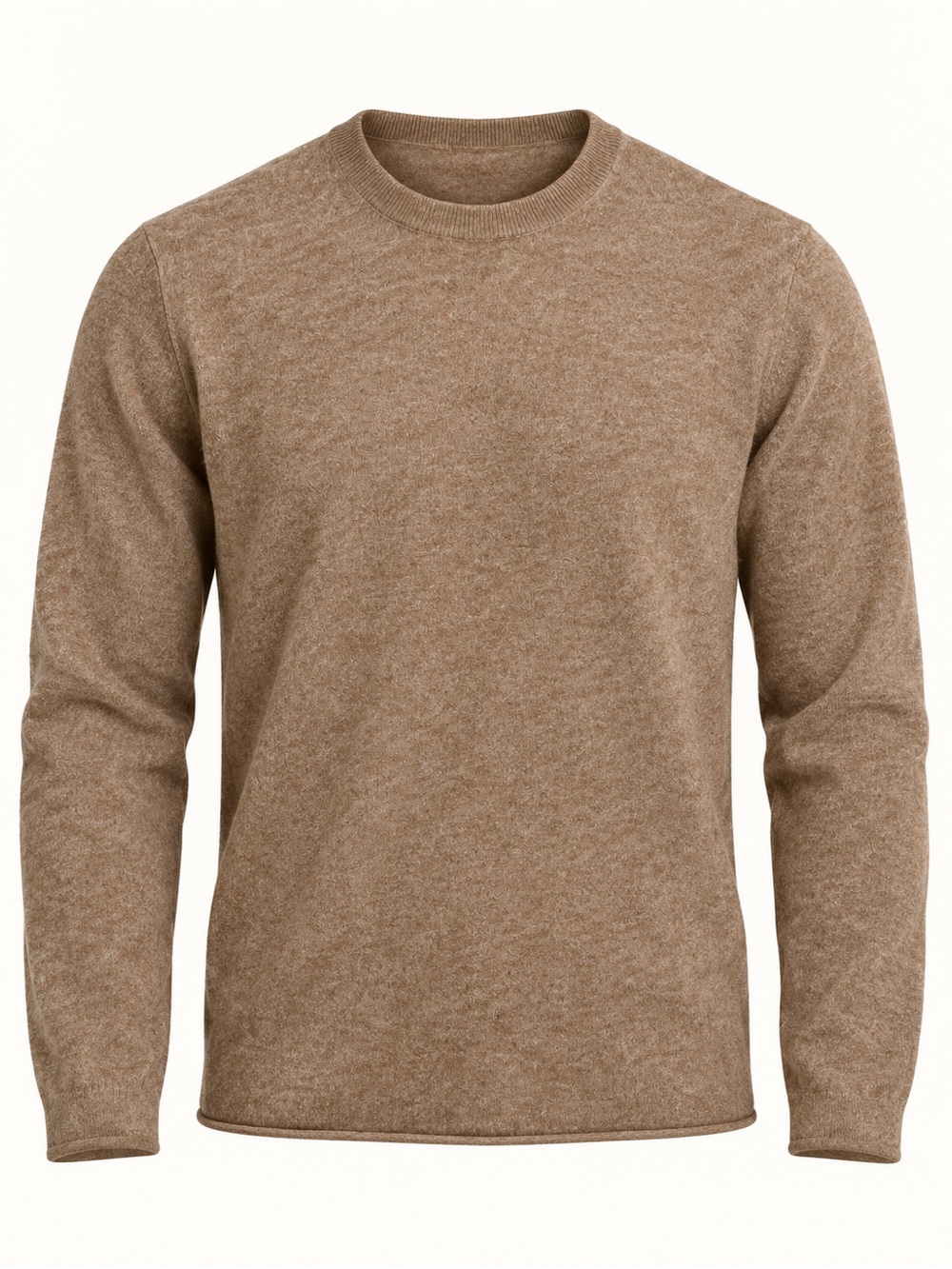 NWT J.Crew Cashmere Classic-Fit Crewneck Sweater Heather Camel S - Picture 2 of 12